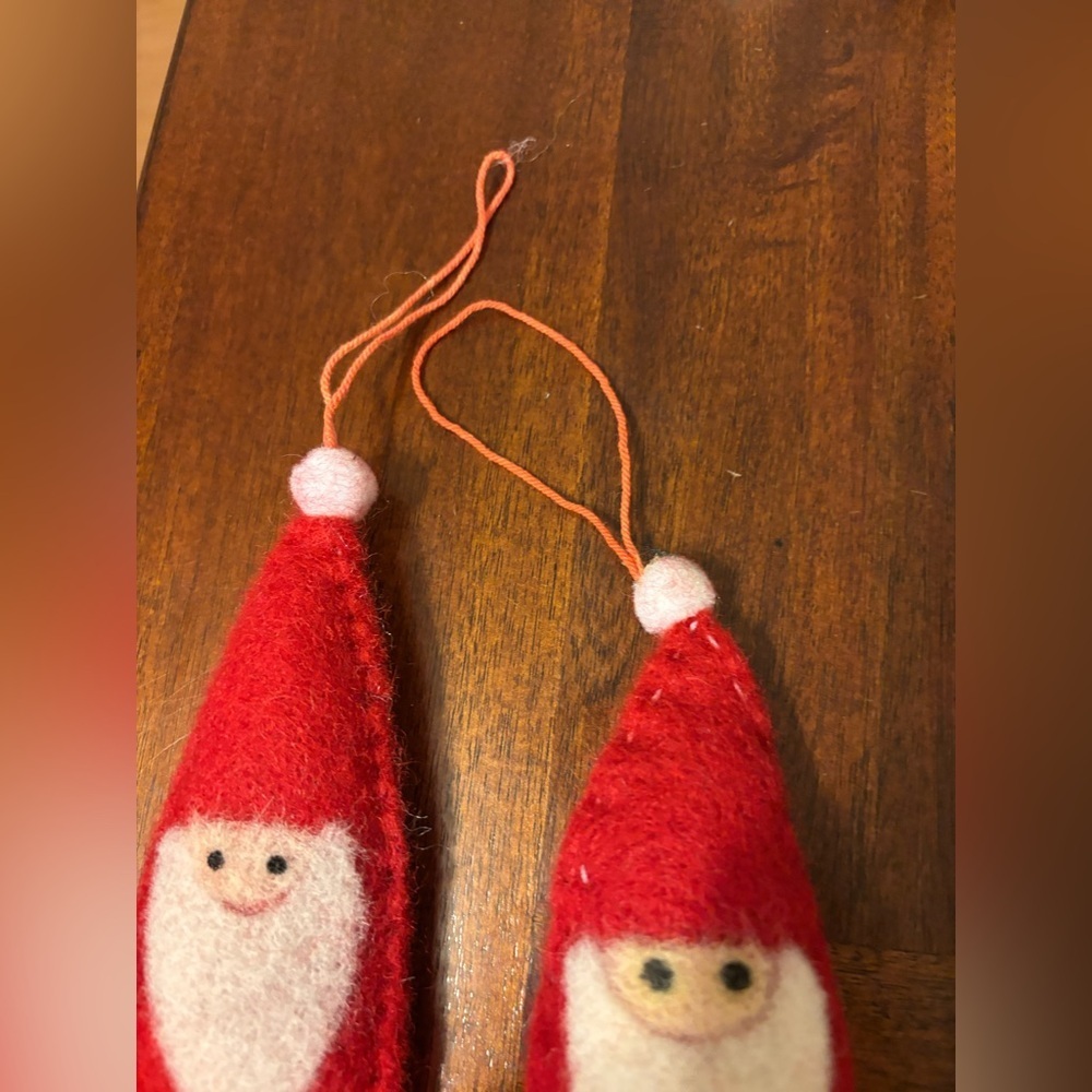 Christmas Happy Face Santa Ornaments Lot Of 4 - Picture 5 of 12